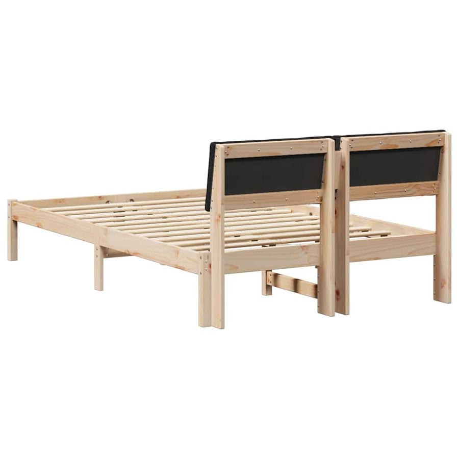 Bedframe Bruin en zwart 120 x 200 cm Massief grenenhout