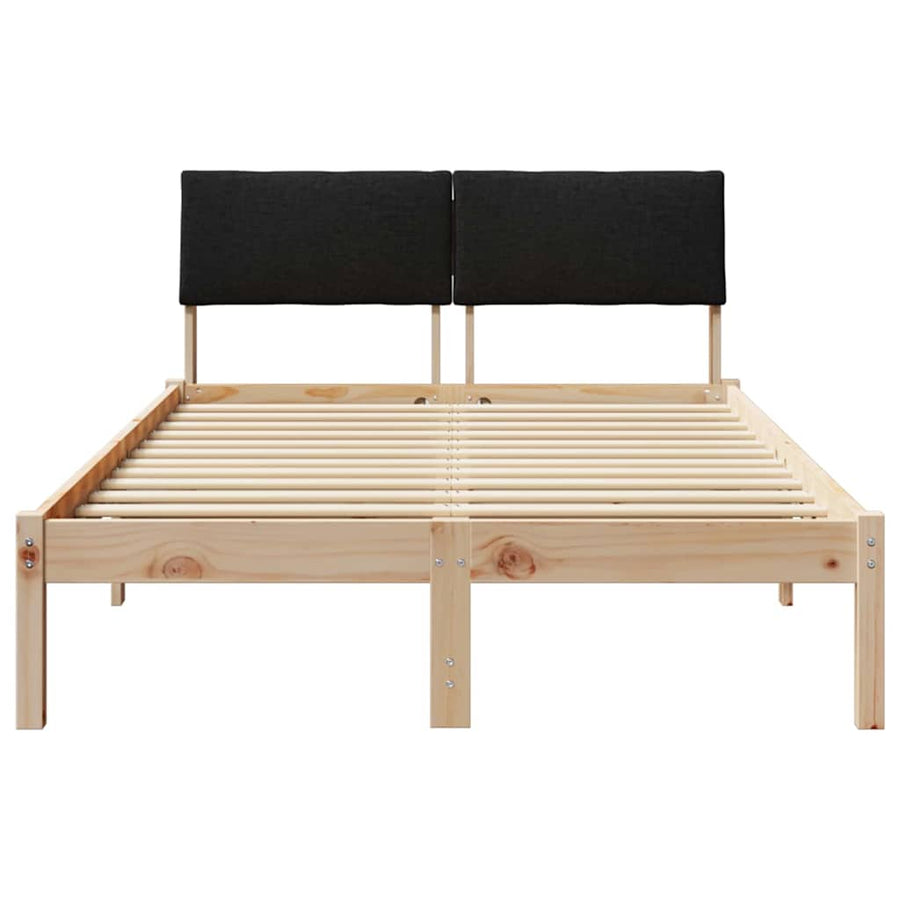 Bedframe Bruin en zwart 120 x 200 cm Massief grenenhout