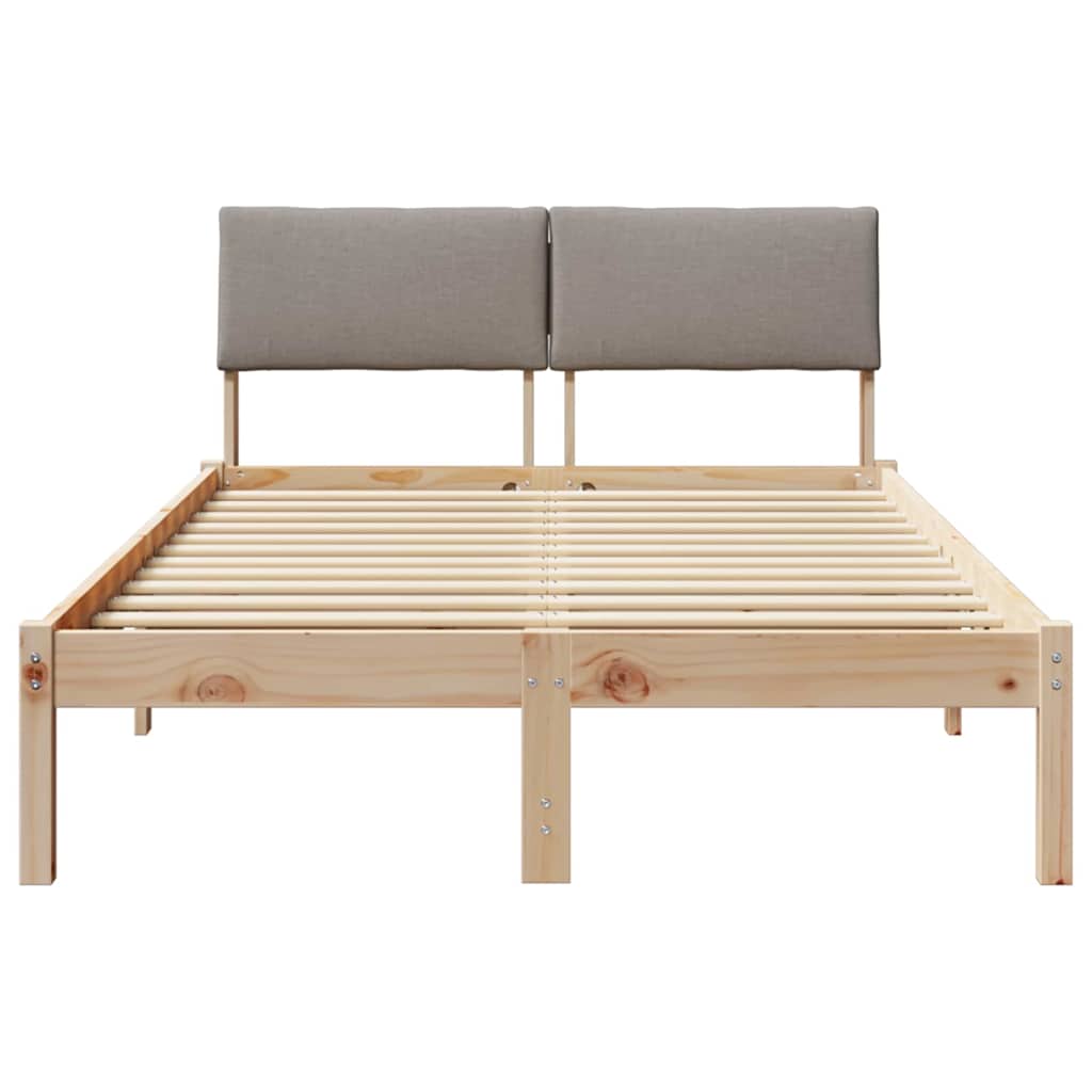 Bedframe Bruin en taupe 120 x 200 cm Massief grenenhout