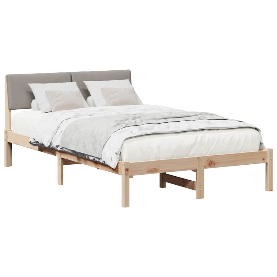 Bedframe Bruin en taupe 120 x 200 cm Massief grenenhout