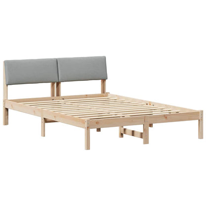 Bedframe Bruin en lichtgrijs 140 x 190 cm Massief grenenhout