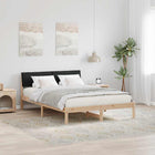 Bedframe massief grenenhout bruin zwart 135x190 cm