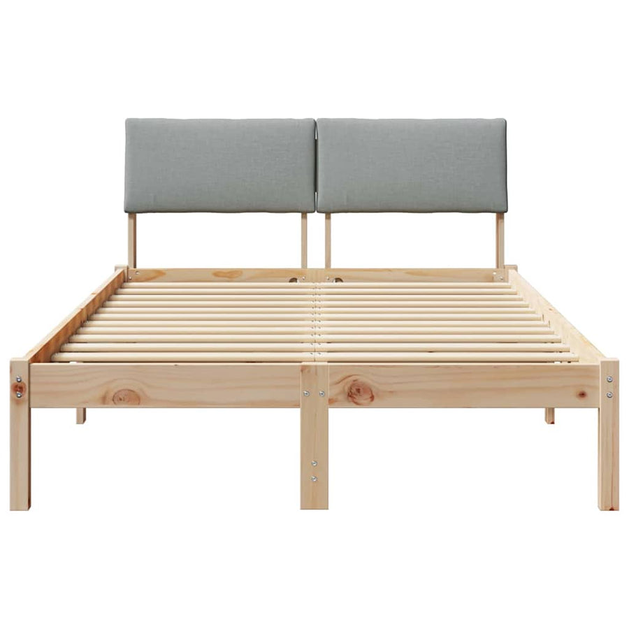 Bedframe Bruin en lichtgrijs 120 x 190 cm Massief grenenhout