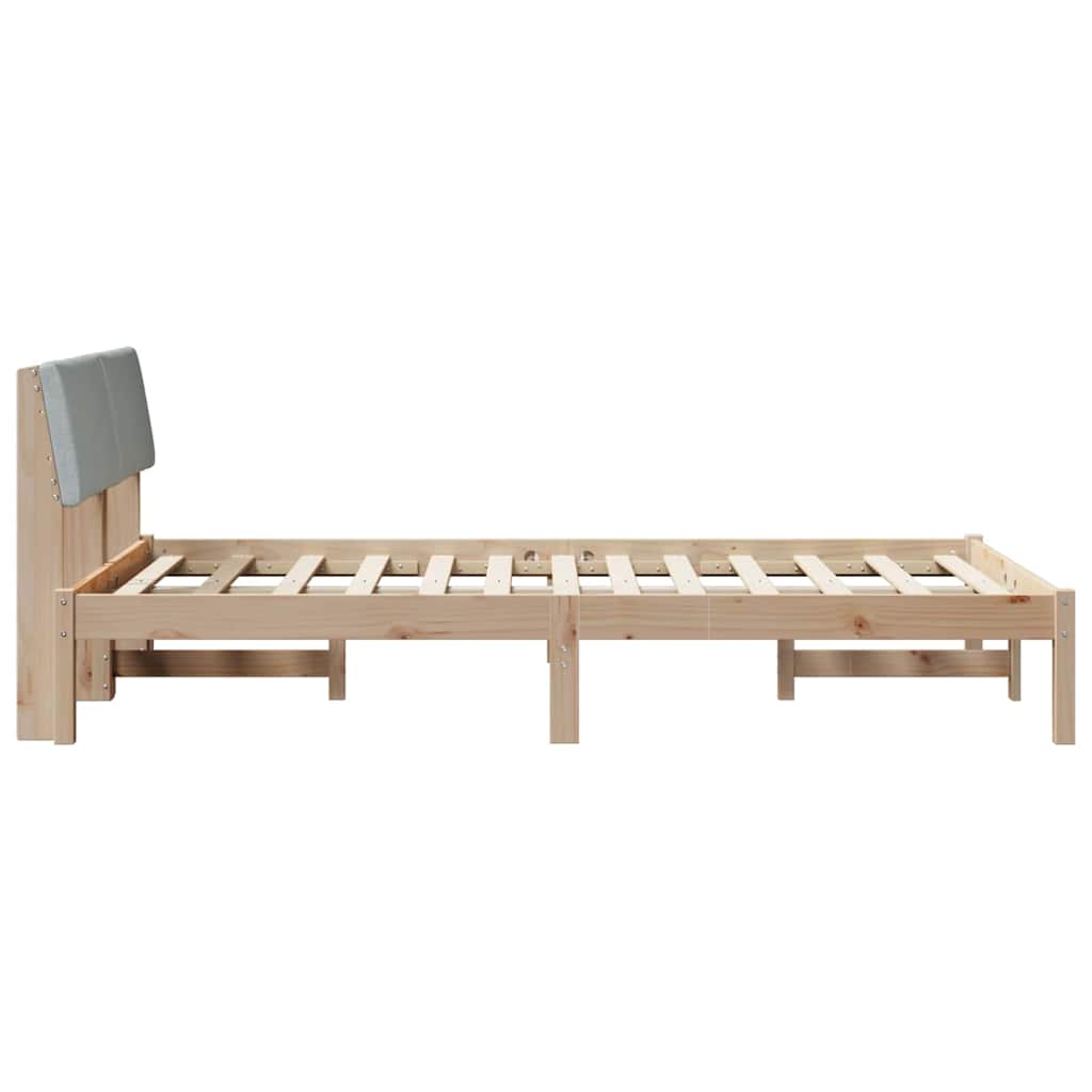 Bedframe Bruin en lichtgrijs 120 x 190 cm Massief grenenhout