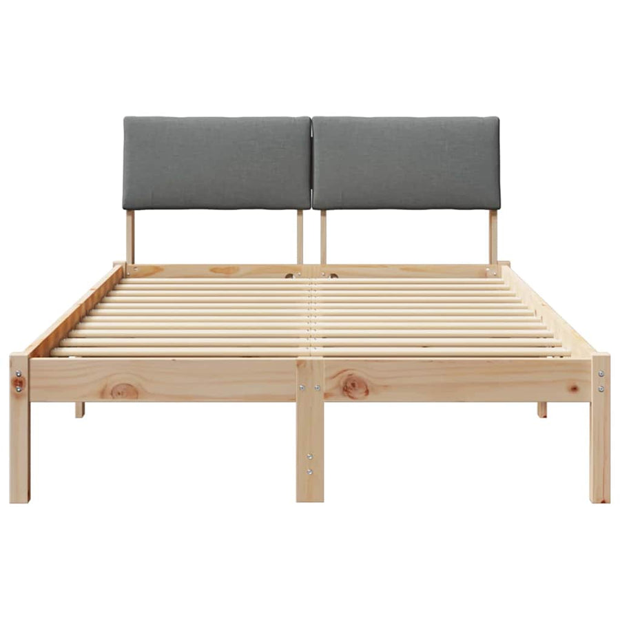 Bedframe Bruin en donkergrijs 120 x 190 cm Massief grenenhout
