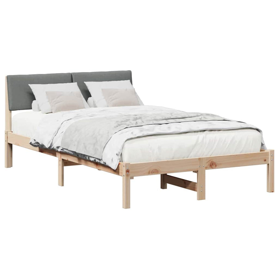 Bedframe Bruin en donkergrijs 120 x 190 cm Massief grenenhout