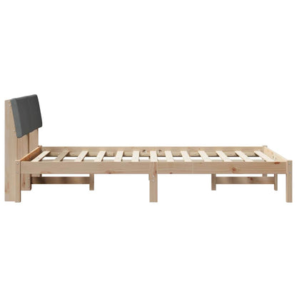 Bedframe Bruin en donkergrijs 120 x 190 cm Massief grenenhout