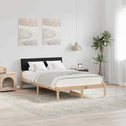 Bedframe massief grenenhout bruin zwart 120x190 cm