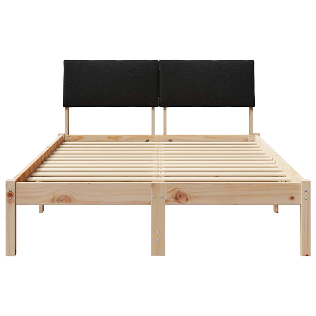 Bedframe Bruin en zwart 120 x 190 cm Massief grenenhout