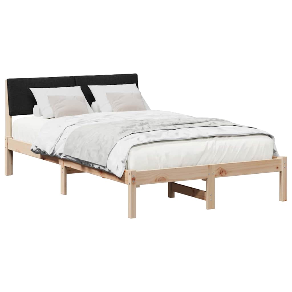 Bedframe Bruin en zwart 120 x 190 cm Massief grenenhout