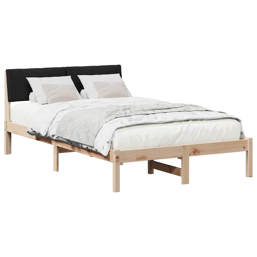 Bedframe Bruin en zwart 120 x 190 cm Massief grenenhout