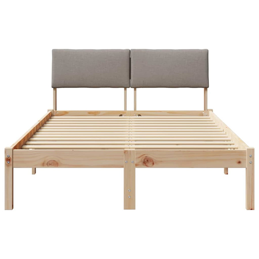 Bedframe Bruin en taupe 120 x 190 cm Massief grenenhout