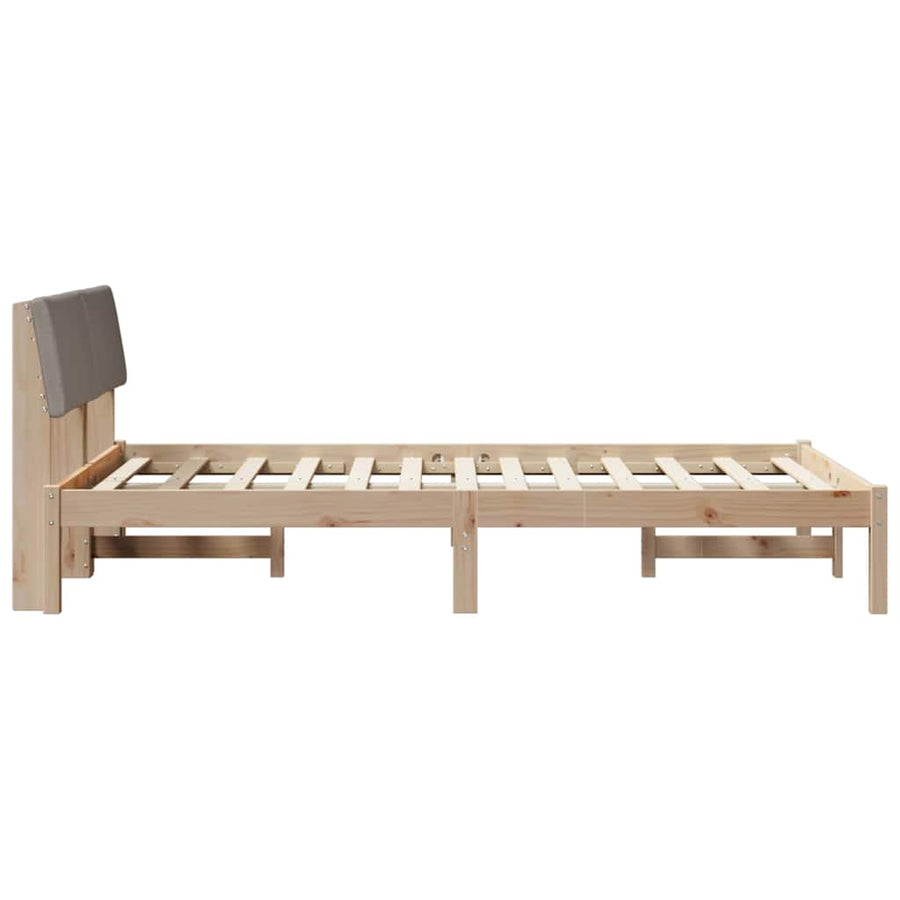 Bedframe Bruin en taupe 120 x 190 cm Massief grenenhout