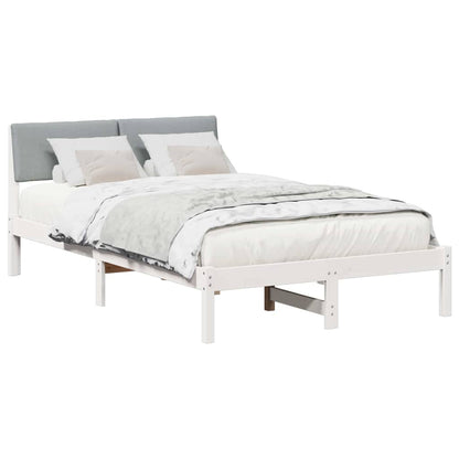 Bedframe Wit en lichtgrijs 120 x 190 cm Massief grenenhout