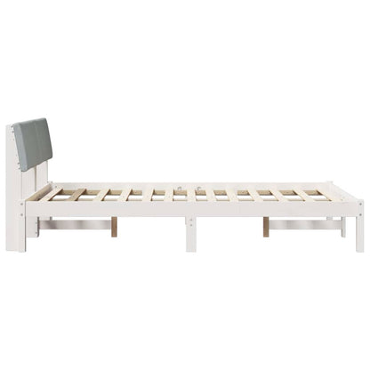 Bedframe Wit en lichtgrijs 120 x 190 cm Massief grenenhout