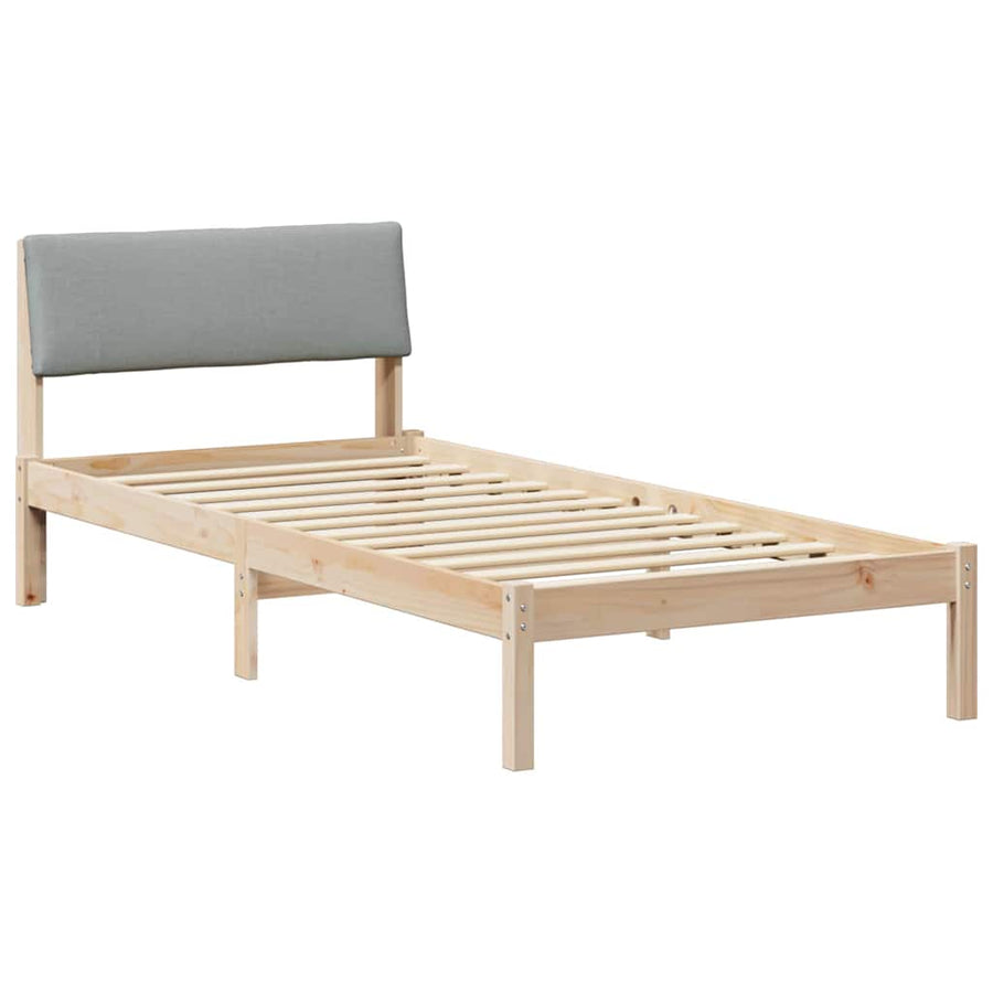 Bedframe Bruin en lichtgrijs 100 x 200 cm Massief grenenhout