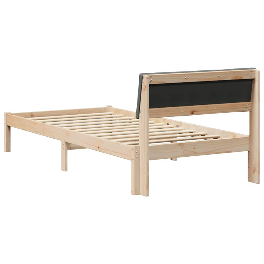 Bedframe Bruin en donkergrijs 100 x 200 cm Massief grenenhout