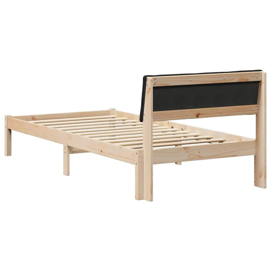 Bedframe Bruin en zwart 100 x 200 cm Massief grenenhout