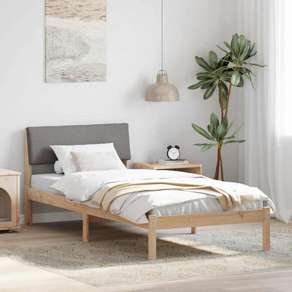 Bedframe Bruin en taupe 100 x 200 cm Massief grenenhout