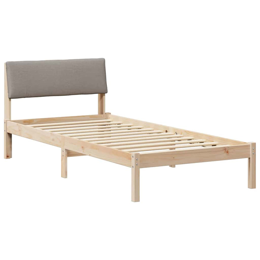 Bedframe Bruin en taupe 100 x 200 cm Massief grenenhout