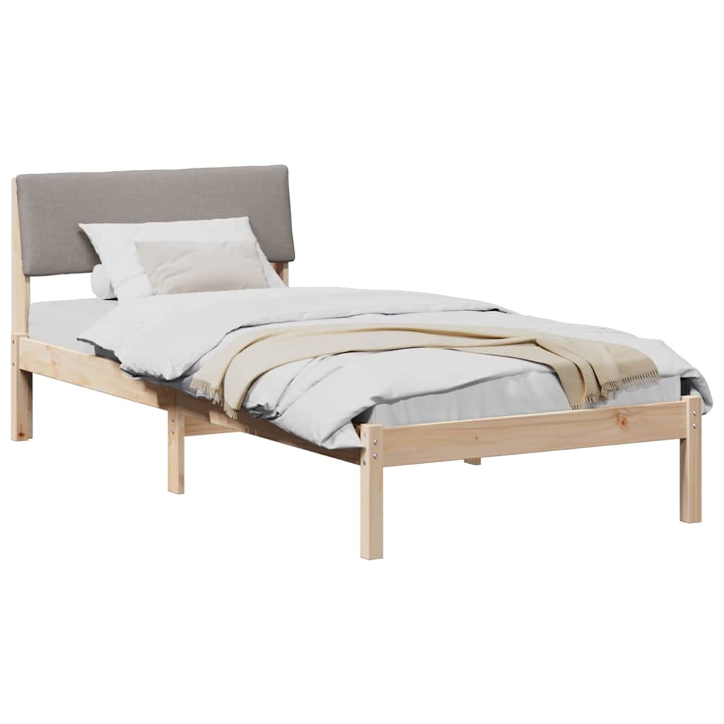 Bedframe Bruin en taupe 100 x 200 cm Massief grenenhout