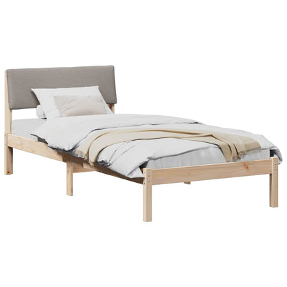 Bedframe Bruin en taupe 100 x 200 cm Massief grenenhout