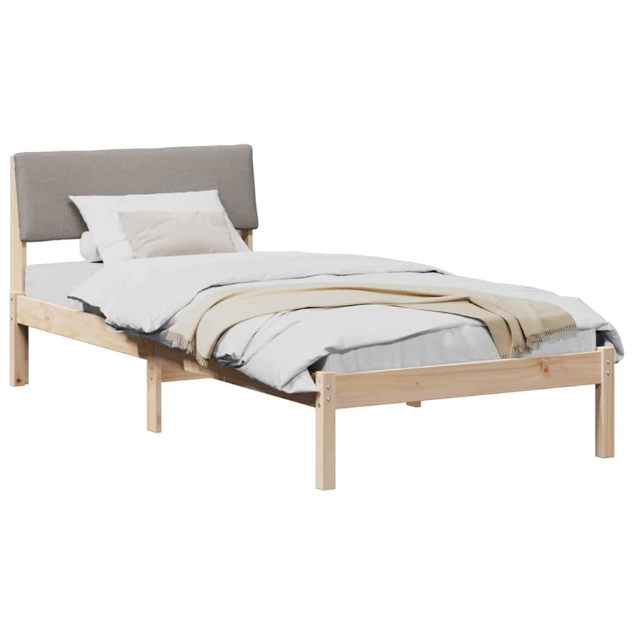 Bedframe Bruin en taupe 100 x 200 cm Massief grenenhout
