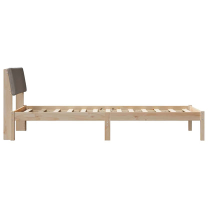 Bedframe Bruin en taupe 100 x 200 cm Massief grenenhout