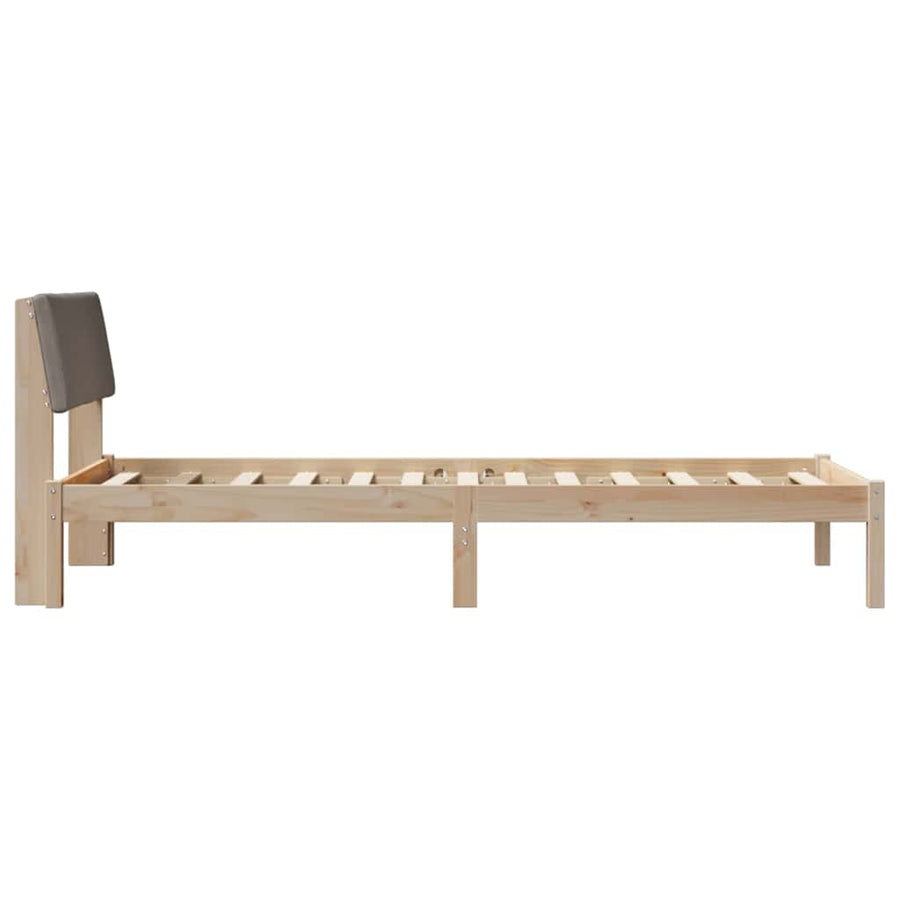 Bedframe Bruin en taupe 100 x 200 cm Massief grenenhout