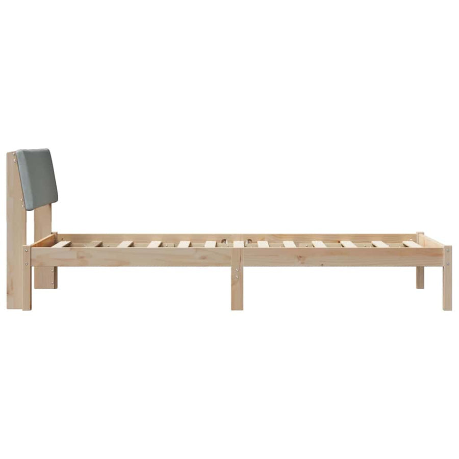 Bedframe Bruin en lichtgrijs 90 x 200 cm Massief grenenhout