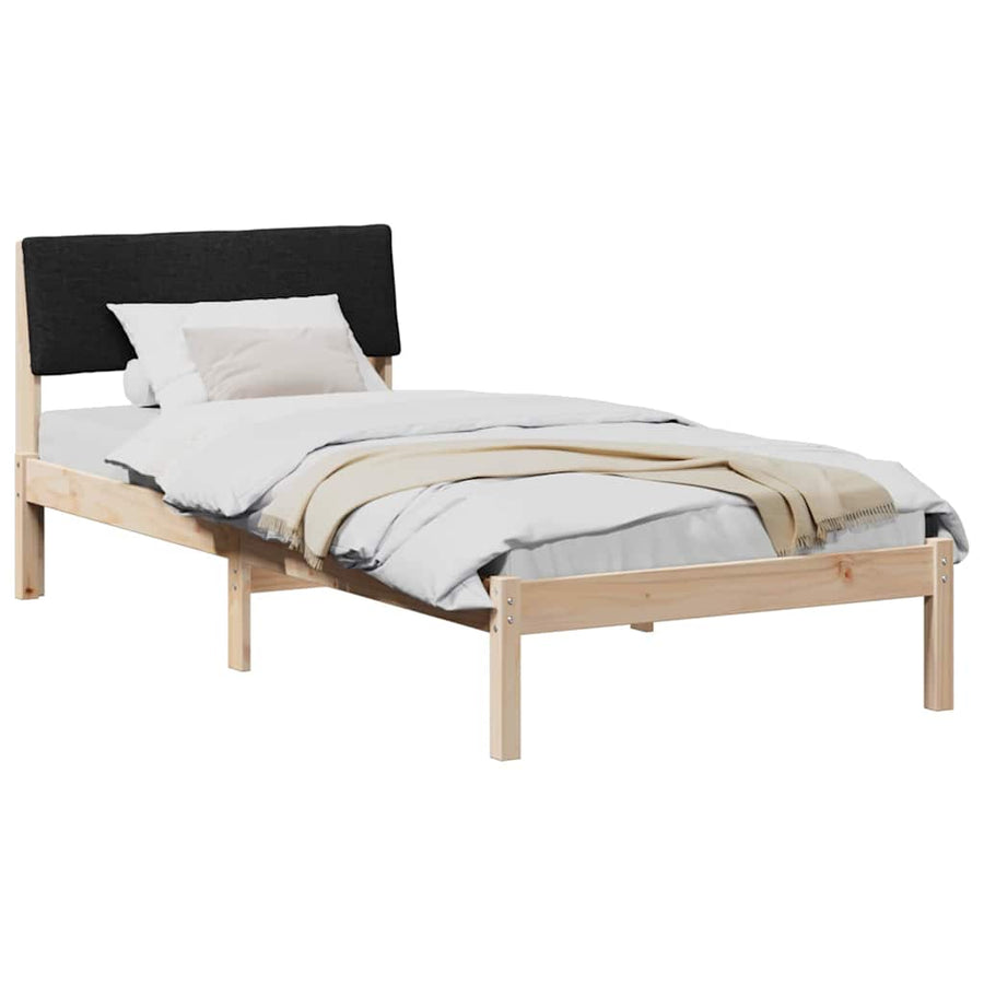 Bedframe Bruin en zwart 90 x 200 cm Massief grenenhout