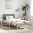 Bedframe massief grenenhout 90 x 200 cm bruin taupe