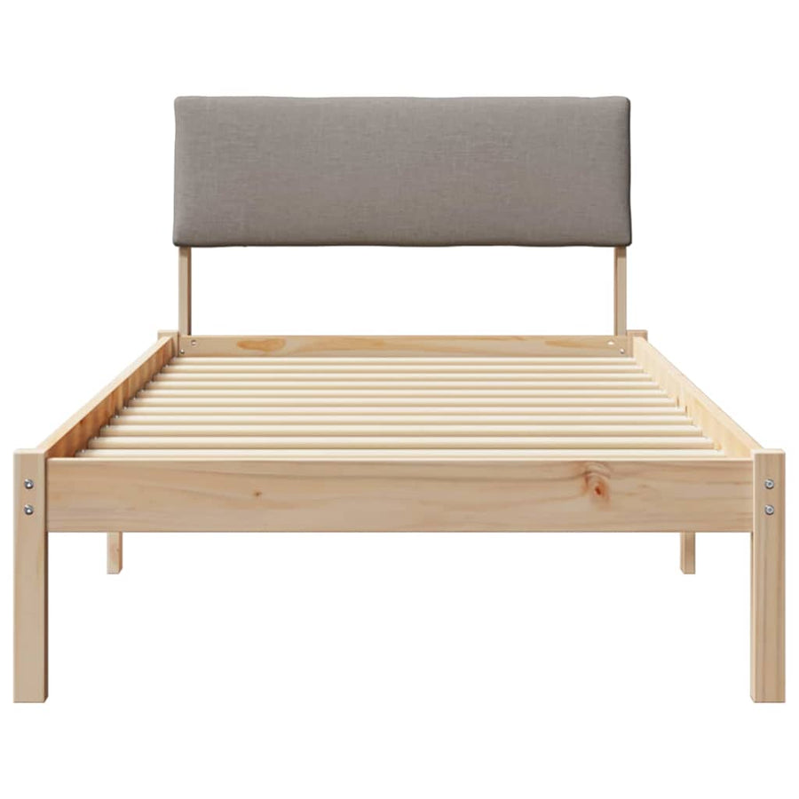 Bedframe Bruin en taupe 90 x 200 cm Massief grenenhout
