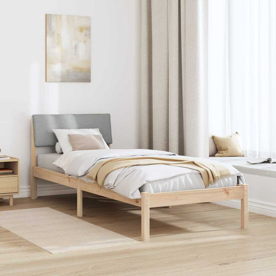 Bedframe Bruin en lichtgrijs 80 x 200 cm Massief grenenhout