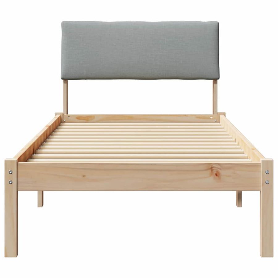 Bedframe Bruin en lichtgrijs 80 x 200 cm Massief grenenhout