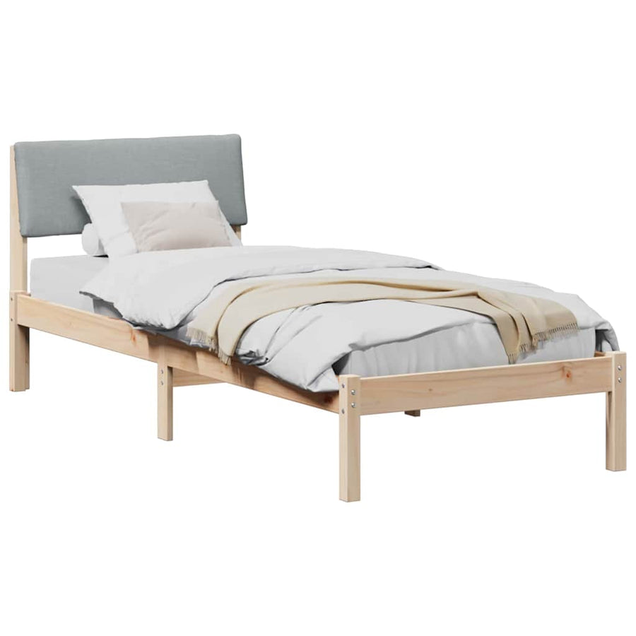 Bedframe Bruin en lichtgrijs 80 x 200 cm Massief grenenhout