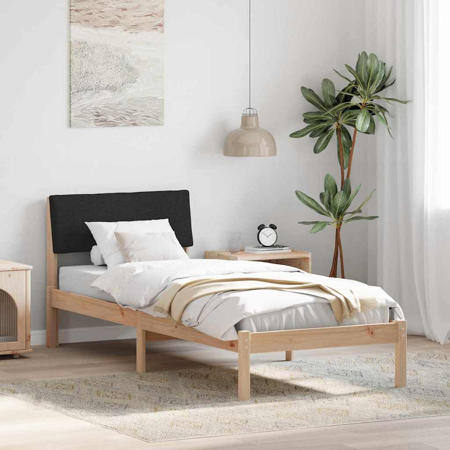 Bedframe Bruin en zwart 80 x 200 cm Massief grenenhout