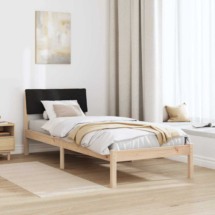 Bedframe Bruin en zwart 80 x 200 cm Massief grenenhout
