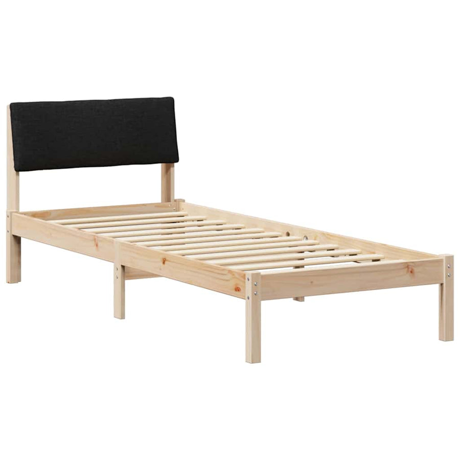 Bedframe Bruin en zwart 80 x 200 cm Massief grenenhout