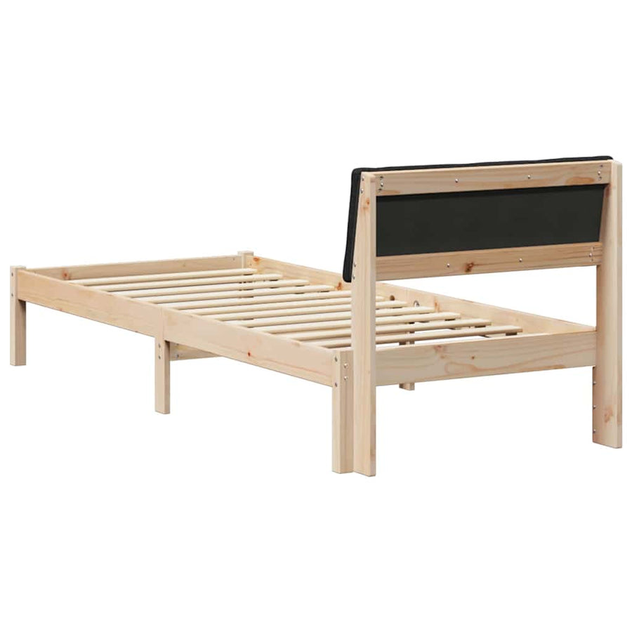 Bedframe Bruin en zwart 80 x 200 cm Massief grenenhout
