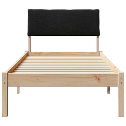 Bedframe Bruin en zwart 80 x 200 cm Massief grenenhout