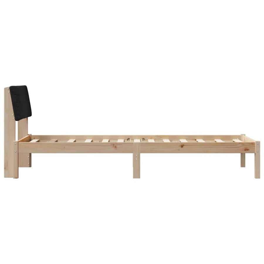 Bedframe Bruin en zwart 80 x 200 cm Massief grenenhout