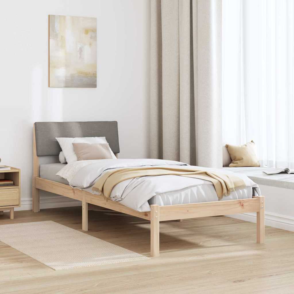 Bedframe Bruin en taupe 80 x 200 cm Massief grenenhout