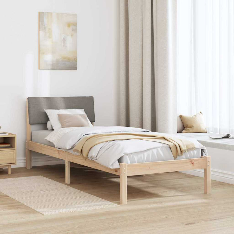 Bedframe Bruin en taupe 80 x 200 cm Massief grenenhout