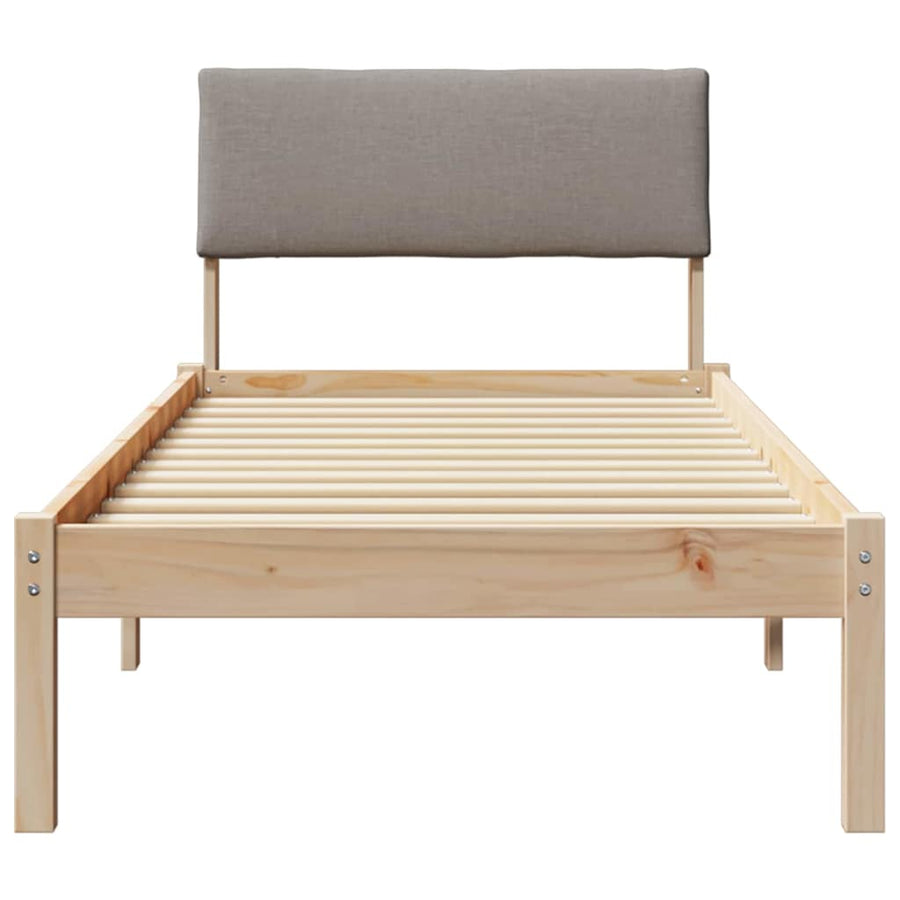 Bedframe Bruin en taupe 80 x 200 cm Massief grenenhout