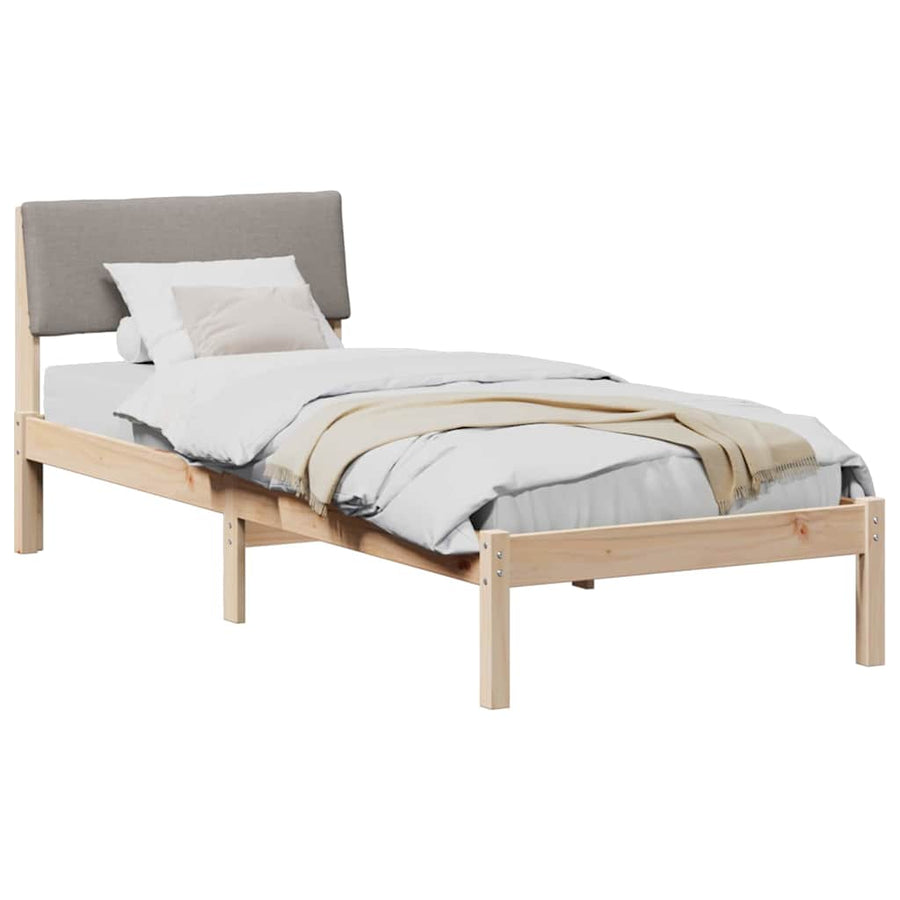 Bedframe Bruin en taupe 80 x 200 cm Massief grenenhout