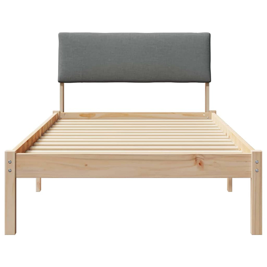 Bedframe Bruin en donkergrijs 90 x 190 cm Massief grenenhout