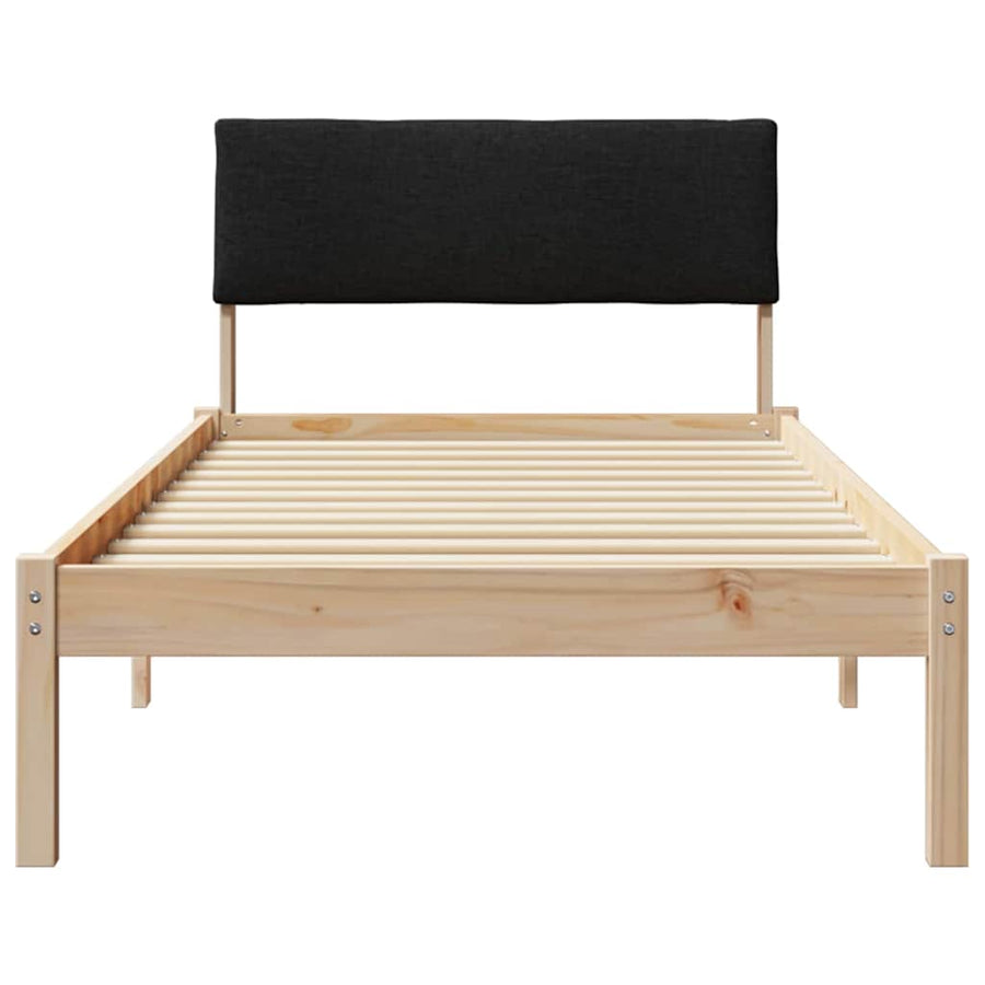 Bedframe Bruin en zwart 90 x 190 cm Massief grenenhout