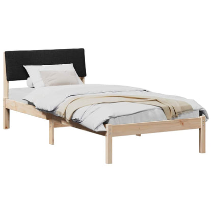 Bedframe Bruin en zwart 90 x 190 cm Massief grenenhout