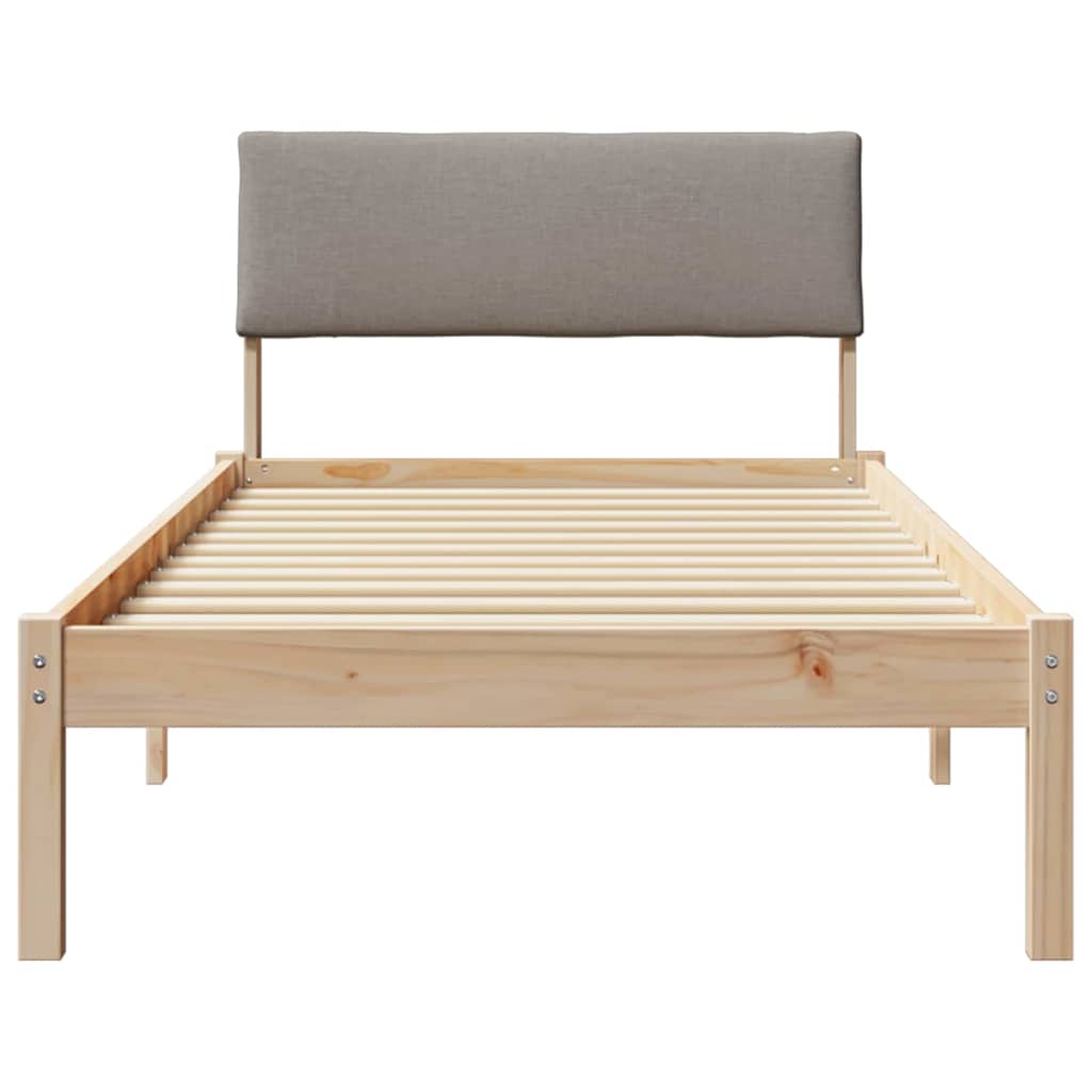 Bedframe Bruin en taupe 90 x 190 cm Massief grenenhout